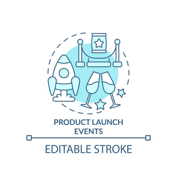 产品发布活动蓝绿色概念图标图片下载