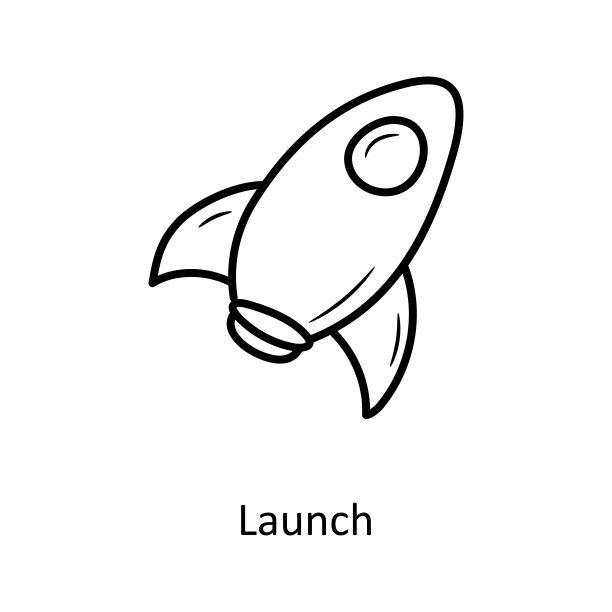 启动大纲图标设计插图。媒体控制符号在白色背景EPS 10文件图片下载