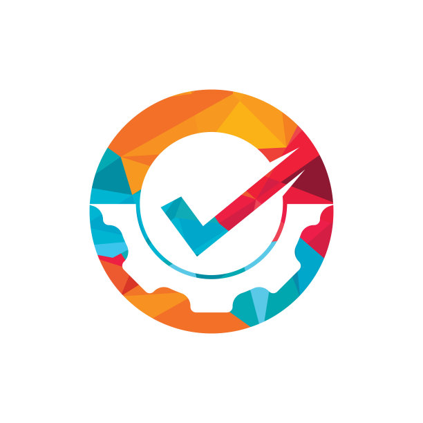 齿轮科技矢量标志设计。服务检查标志概念。图片下载