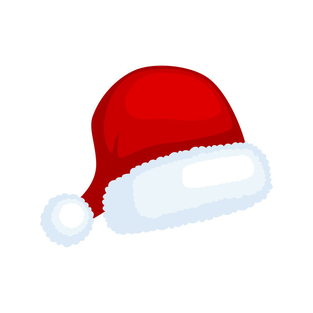 圣诞老人帽子孤立，插图图片下载