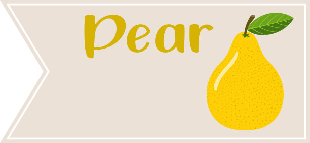 黄色梨的空白标签贴纸图片下载