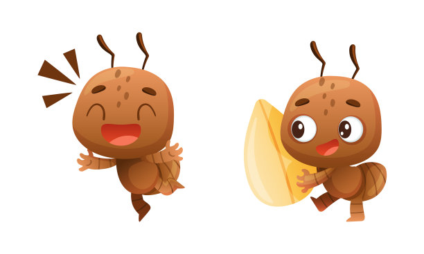 可爱的棕色小蚂蚁带着葵花籽和图片下载