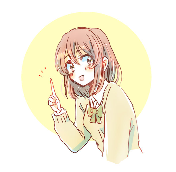 女学生伸出食指图片下载