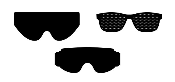 矢量集黑色太阳镜图标设计。图片下载