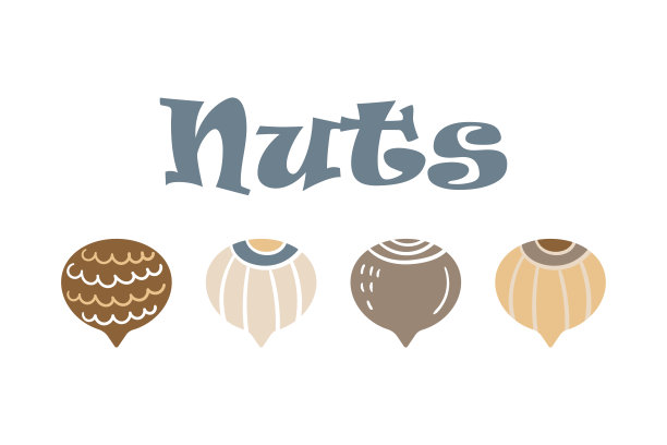 一套四个榛子的设计图片下载