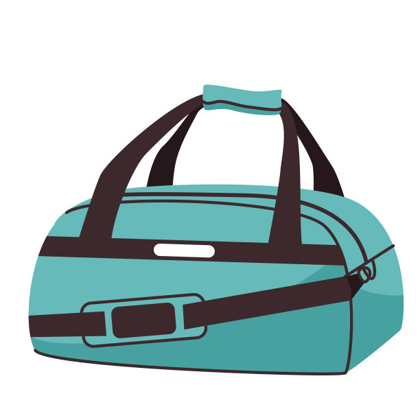 运动包矢量插图。健身行李孤立在白色背景图片下载