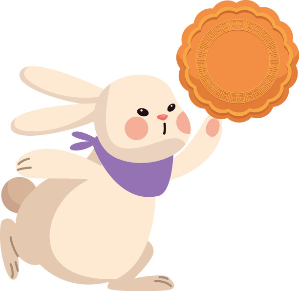 中秋兔子配月饼图片下载