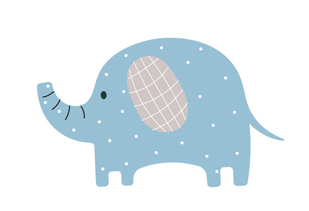 可爱的蓝色大象图标图片下载