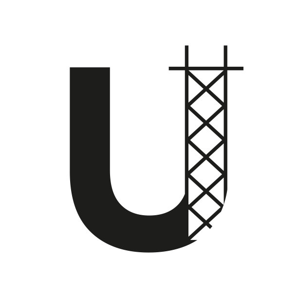 最初的建筑建筑标志上的字母U字母概念与建筑结构符号图片下载