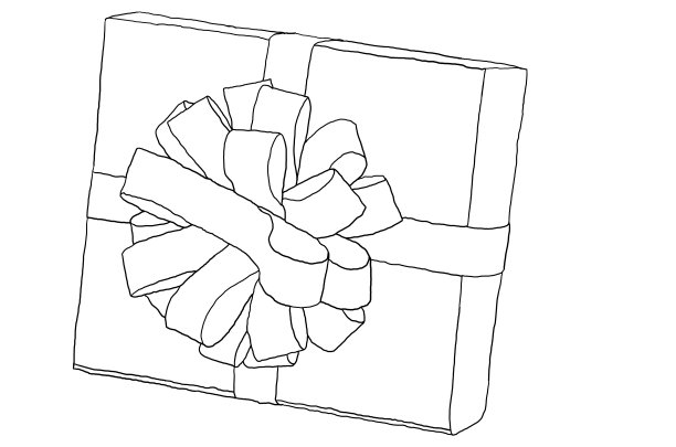 礼物配以白色背景的彩带图片下载