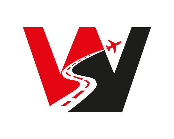 基于字母飞机概念向量模板的W旅游Logo设计图片下载