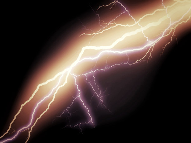 夜空中闪电的3D插图图片下载