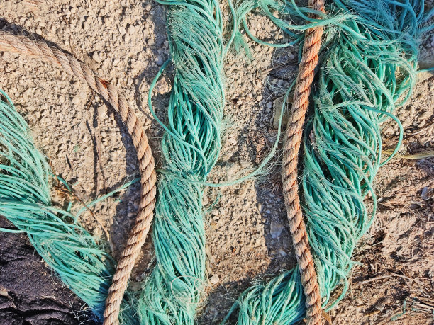 绿色渔网的特写图片下载