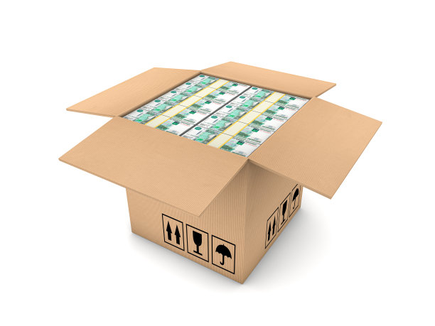 纸板中的俄罗斯卢布图片下载