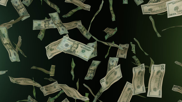 20美元钞票掉了下来。钞票。金钱雨。图片下载