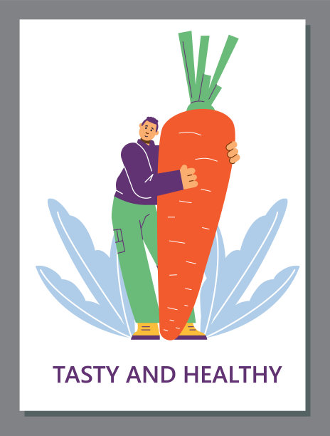 健康可口的食品零食横幅或海报设计，平面矢量插画。图片下载