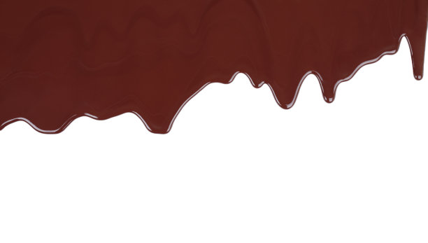 融化的巧克力滴在白色的背景上图片下载