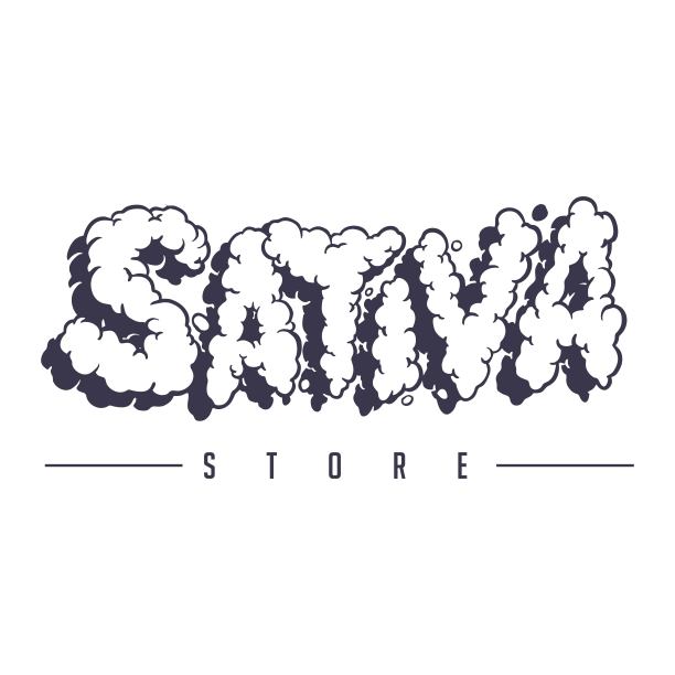 Sativa字母标志单色与烟雾效果图片下载