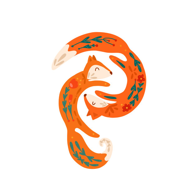 一对跳舞的狐狸图片下载