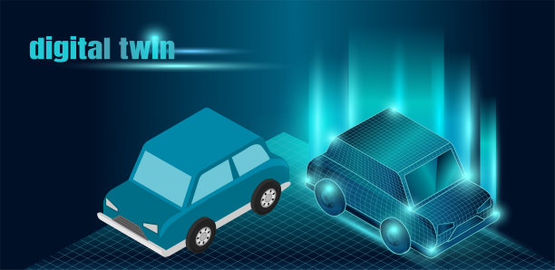 数字双胞胎概念，物联网(iot)，机器学习。图片下载