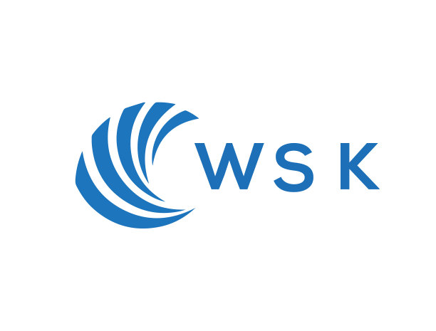 WSK字母logo设计在白色背景WSK图片下载
