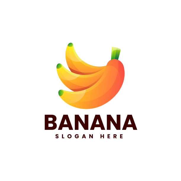 矢量插图香蕉渐变彩色风格图片下载