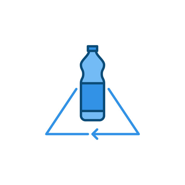 塑料瓶回收矢量概念蓝色图标图片下载