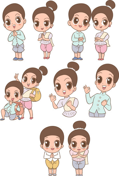 欢迎卡通男孩和女孩图片下载