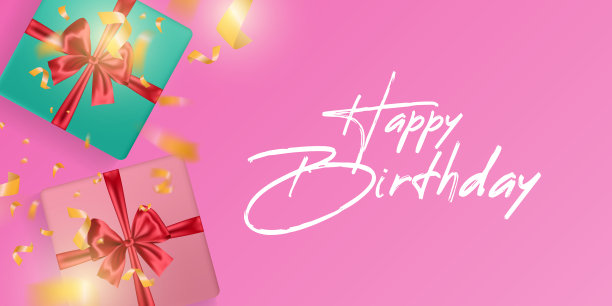 生日节日背景与五彩纸屑图片下载