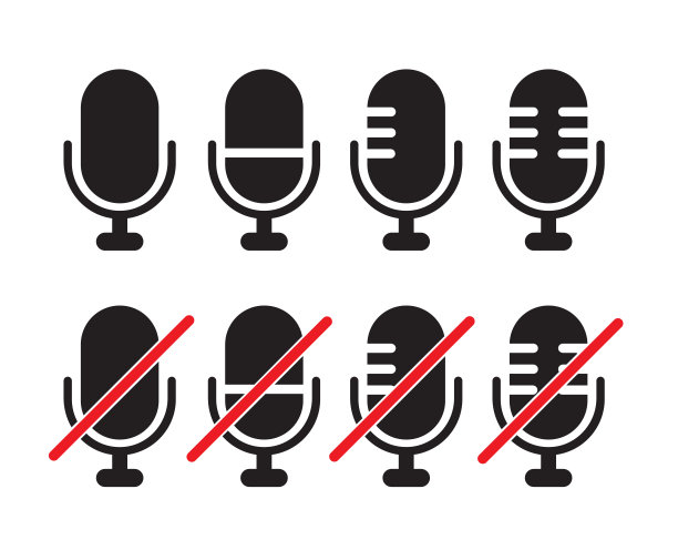 麦克风图标集。矢量图图片下载