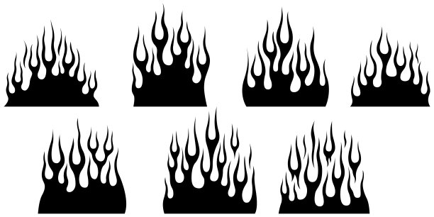 火焰孤立在白色背景上。部落纹身设计。图片下载