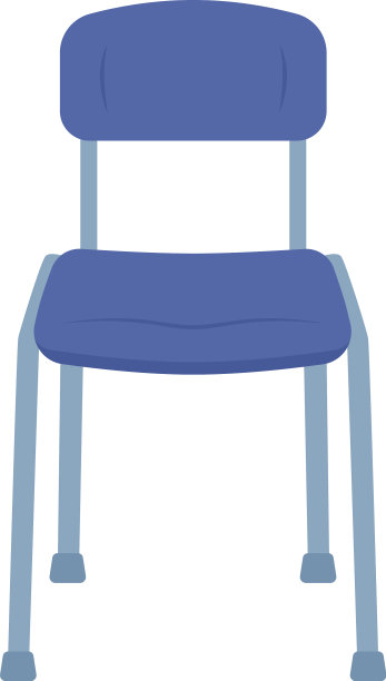 蓝色空椅半平面彩色物体图片下载