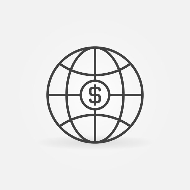 地球与美元符号矢量概念图标图片下载