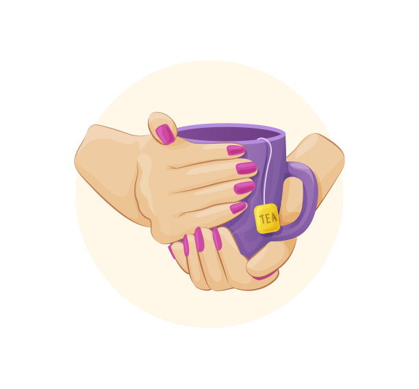 手捧着一杯加了鲜奶油的咖啡。女性双手抹着红色指甲油，端着一杯摩卡奇诺、茶、咖啡饮料。一杯有香气的热饮图片下载