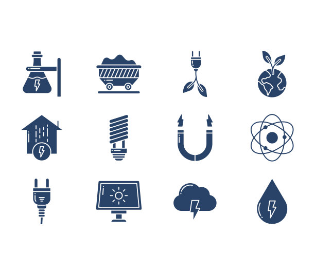 电力与能源，电力插图套装图片下载