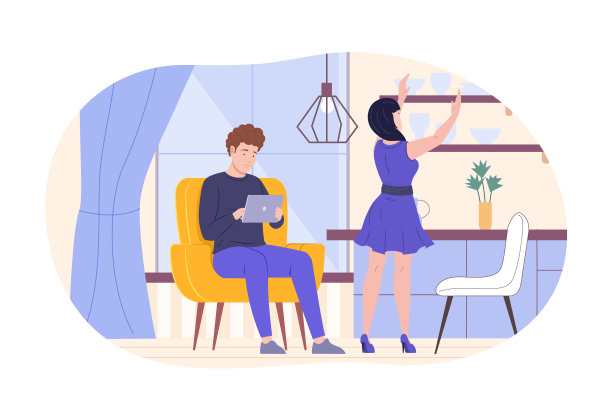 家庭情侣一起在舒适的公寓里度过时光图片下载