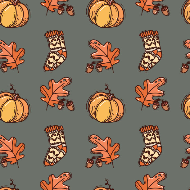 南瓜无缝图案图片下载