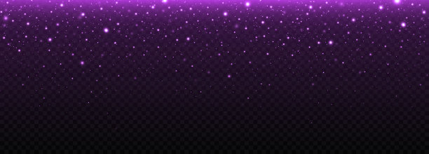紫色的星星在透明的背景上闪闪发光。图片下载