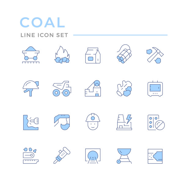 设置颜色线图标的煤炭和木炭图片下载