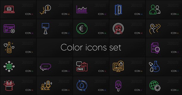 帽子戏法，点信息和化学实验线图标。为设计。向量图片下载