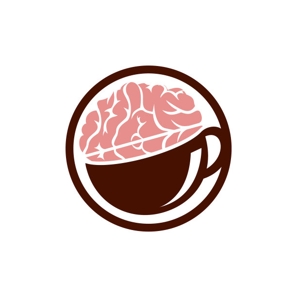 咖啡脑标志设计模板图片下载