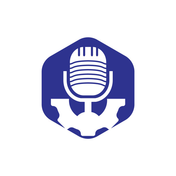 齿轮播客标志设计模板图片下载