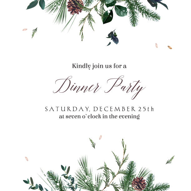 翡翠圣诞绿化，云杉，冷杉，松果季节性矢量设计框架。图片下载