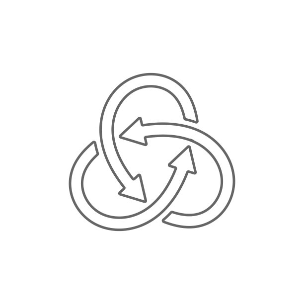 交错箭头的交互标志模板图片下载