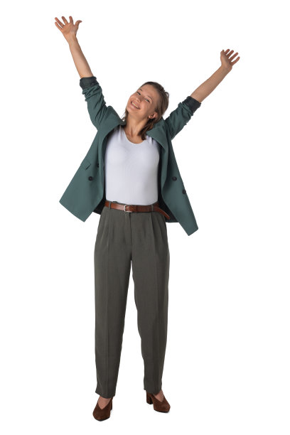 商业女性举起手臂图片下载