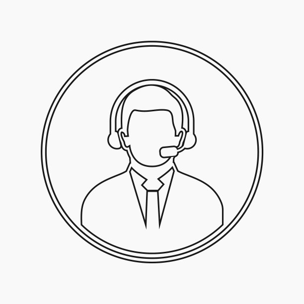 带有耳机符号的呼叫中心操作员图标图片下载