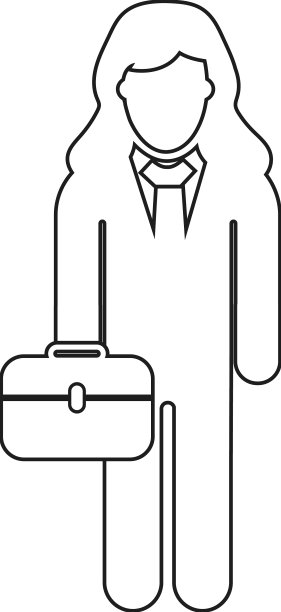 商人线图标与公文包在手图片下载