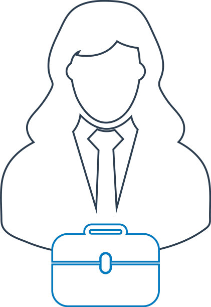 商人线图标与公文包符号图片下载