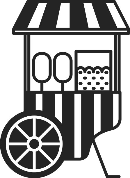 街头小吃摊嘉年华爆米花车图标图片下载