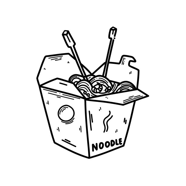 亚洲食物面条在涂鸦图片下载